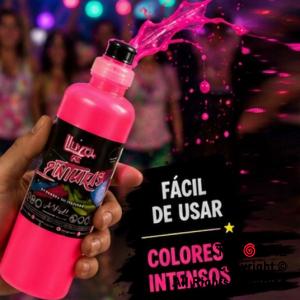 LLUVIA DE PINTURAS NEON COLORES SURTIDOS ( PACK 6 BOTELLITAS DE 250cc c/u.)